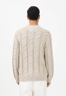 TOMMY JEANS Maglioncino girocollo beige da uomo con lavorazione intrecciata DM0DM22355 ABY TOMMY JEANS 