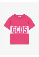 GCDS T-shirt a manica corta fucsia per bambino e bambina con stampa logo GCDS Z0UKQC585J105 566A GCDS 