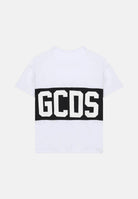 GCDS T-shirt a manica corta nera per donna, ragazzi e bambini con stampa logo Z0UJQC585J105 157B GCDS 