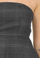 VICOLO Top elegante grigio da donna in tessuto gessato TF1730 GR VICOLO 