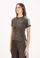 ADIDAS ORIGINALS T-shirt a manica corta Leopard Cali beige da donna JW7304  ADIDAS ORIGINALS 