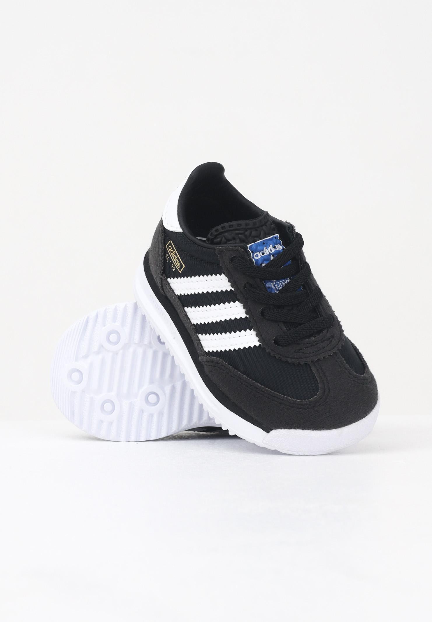 ADIDAS ORIGINALS Sneakers SL 72 RS Elastic Laces nere da neonato IH2978  ADIDAS ORIGINALS 