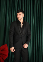 PATRIZIA PEPE Giacca smoking nera da uomo con revers in raso 5SB661A590 K103 PATRIZIA PEPE 