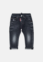 DSQUARED2 Jeans Turn-Up in denim nero da neonato DQ01TCD0ABS DQ02 DSQUARED2 
