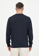 TOMMY HILFIGER Maglioncino girocollo blu da uomo con ricamo bandierina MW0MW36347 DW5 TOMMY HILFIGER 