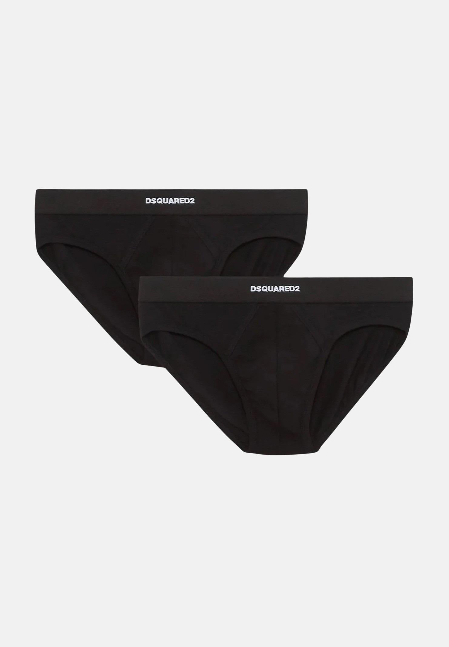 DSQUARED2 Slip (2pz) neri da uomo con fascia elastica logata DCX200070 001 DSQUARED2 