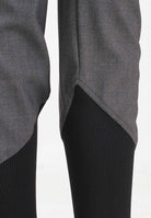 PINKO Pantalone elegante grigio da donna con inserto in maglia nera a costine 106120A2ZT I90 PINKO 