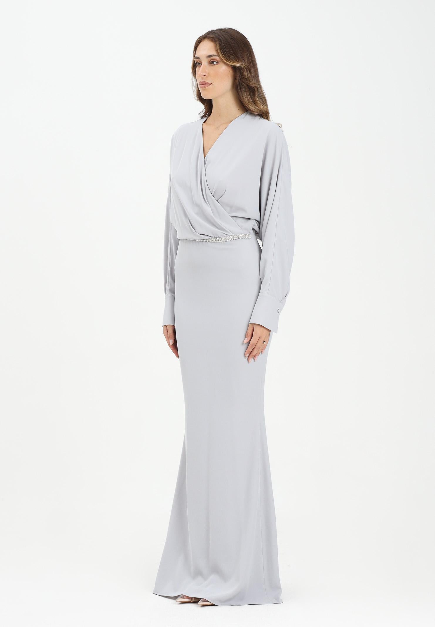 ALMA SANCHEZ Abito lungo Acme in elegante tessuto grigio perla da donna AS2526020TF 902 ALMA SANCHEZ 