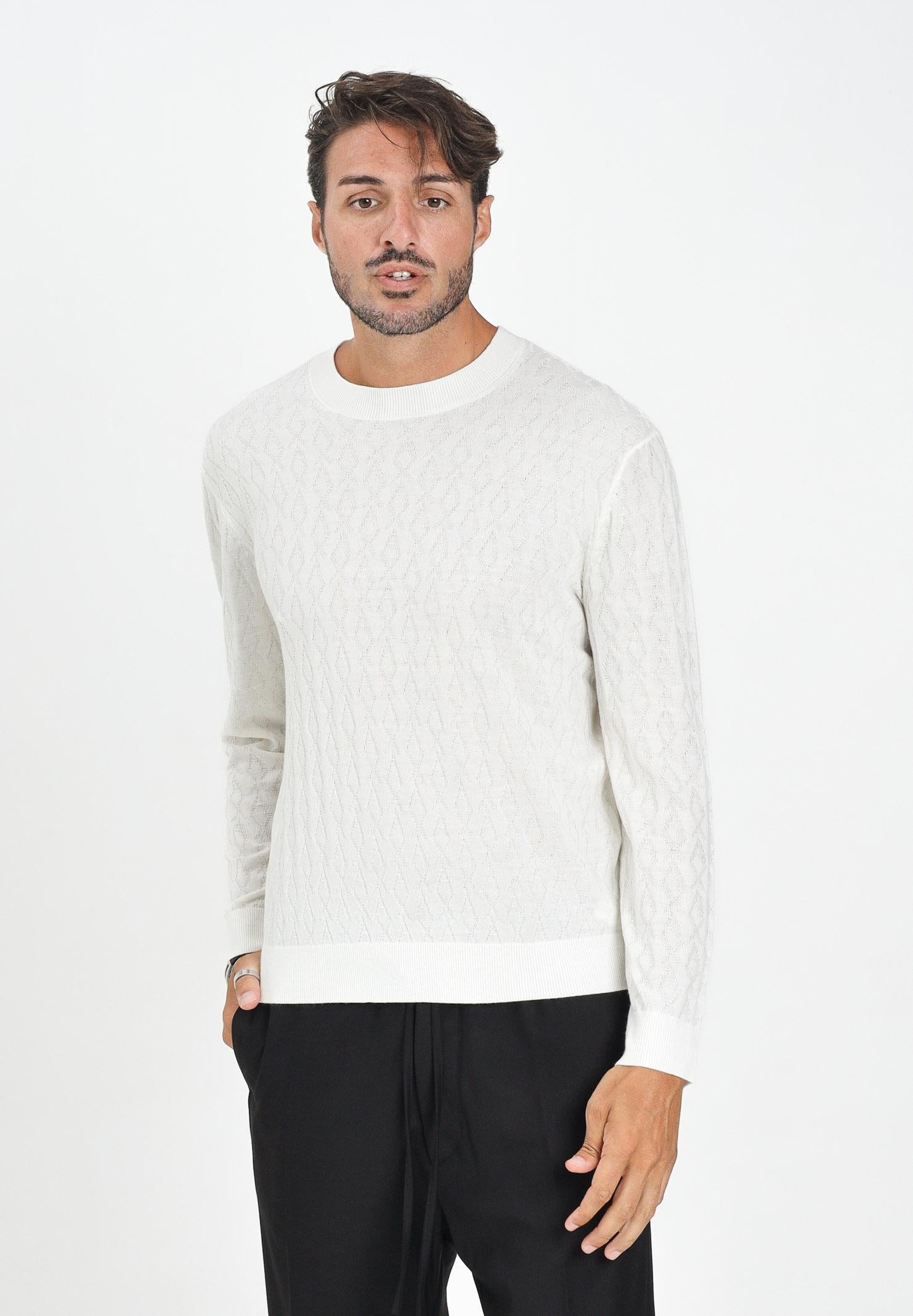 ARMANI EXCHANGE Maglioncino girocollo panna da uomo con motivo monogram XM000878AF11982 U0009 ARMANI EXCHANGE 