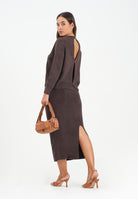 VICOLO Gonna midi marrone da donna 77060F FU691 VICOLO 