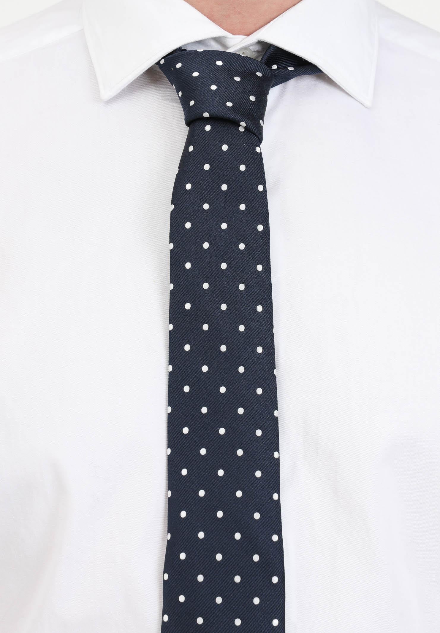 LANVIN Cravatta blu da uomo con fantasia a pois 1303 5 LANVIN 