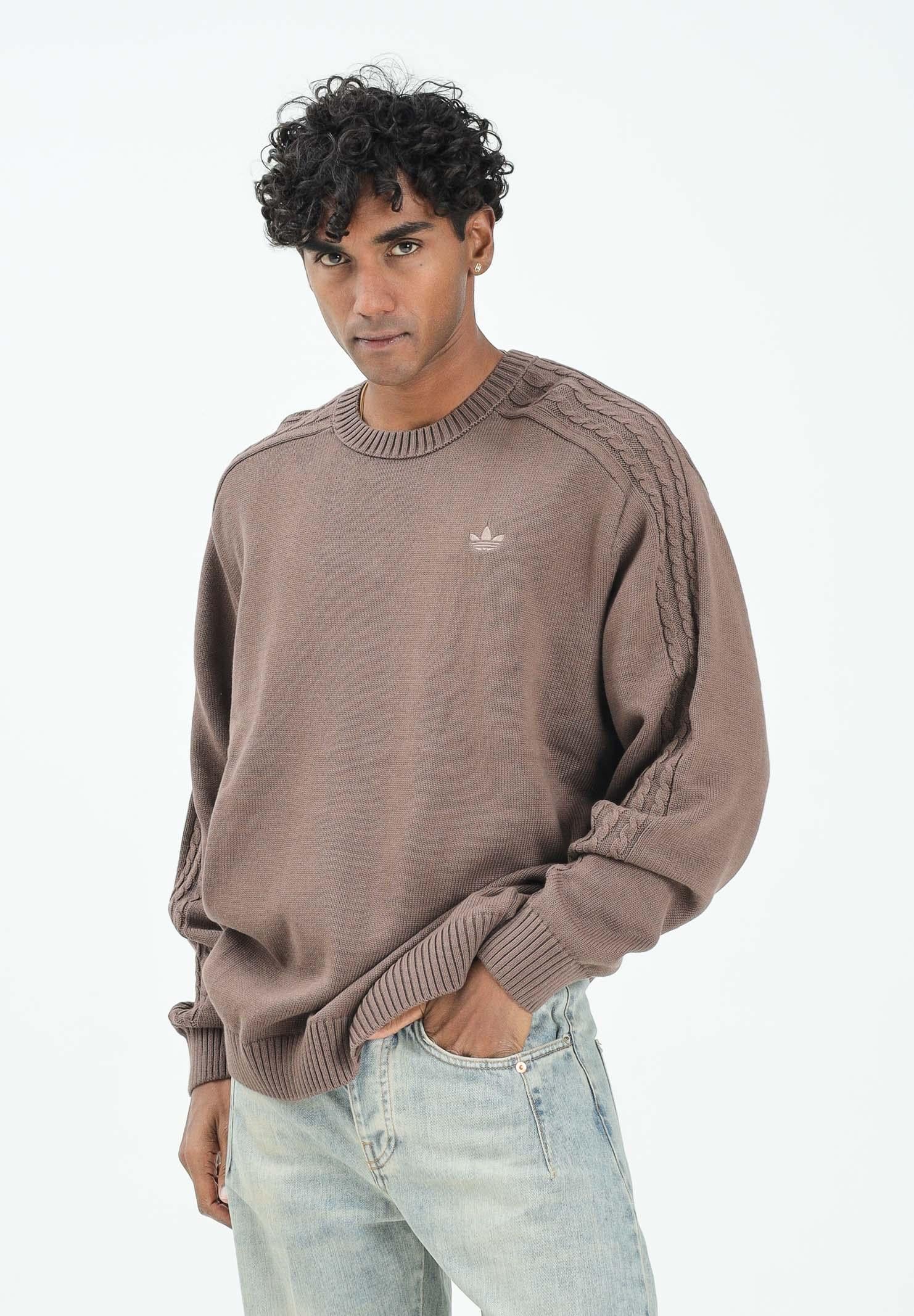 ADIDAS ORIGINALS Maglioncino girocollo Premium Essentials marrone da uomo JW3506 . ADIDAS ORIGINALS 