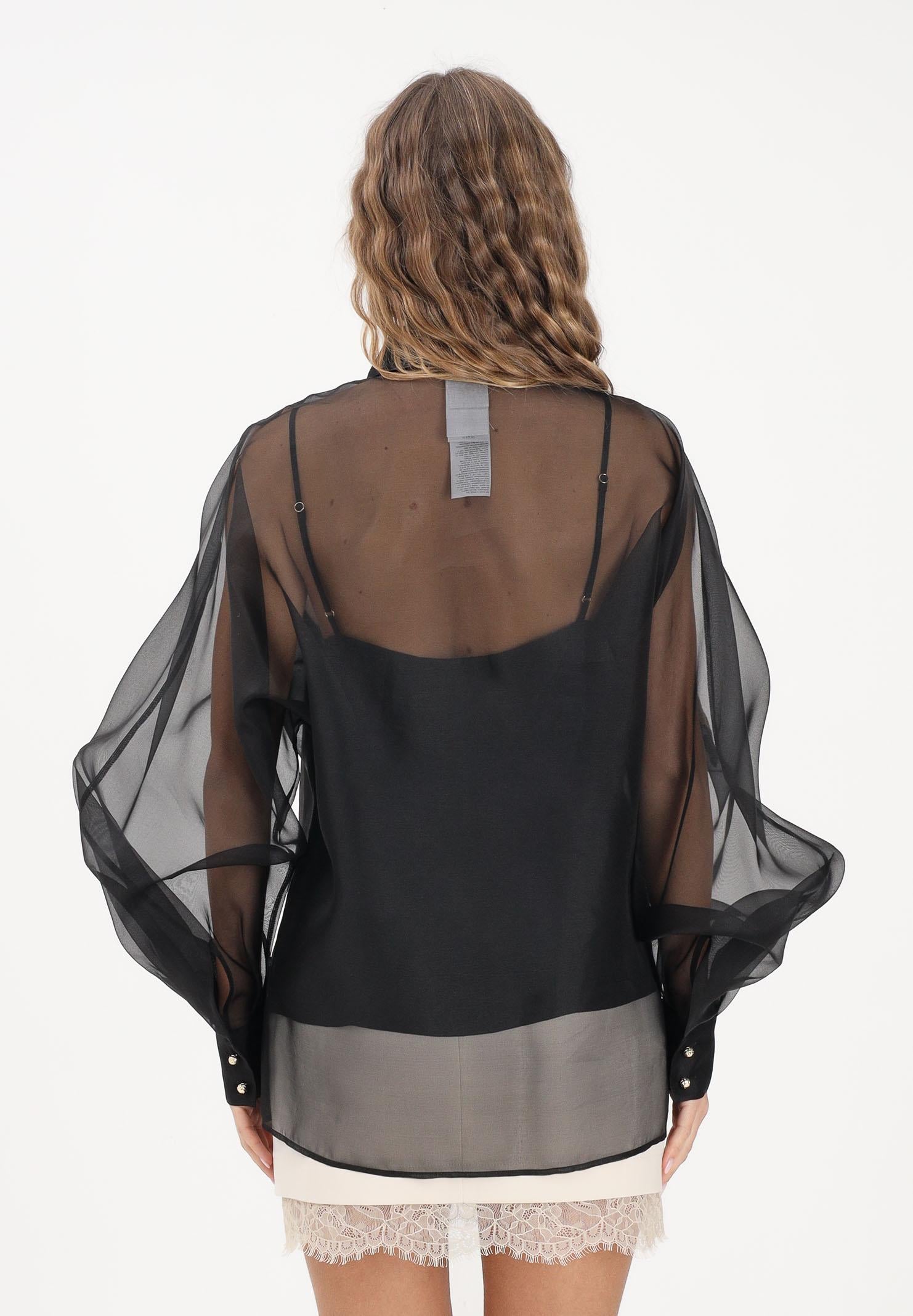 MAX MARA Camicia a manica lunga nera da donna con ricamo floreale 2616261014600 002 MAX MARA 