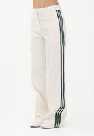 ADIDAS ORIGINALS Pantalone sportivo in velluto panna e verde da donna KF2303 . ADIDAS ORIGINALS 