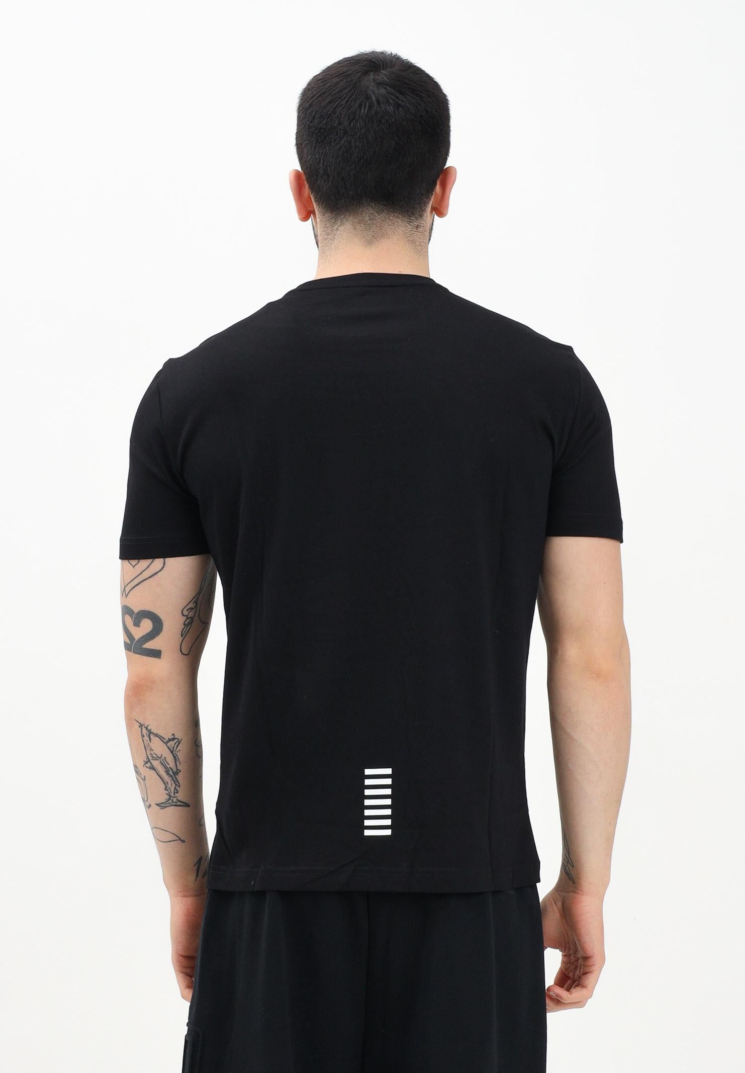 EA7 T-shirt a manica corta nera da uomo con stampa logo 8NPT25PJVPZ 1200 EA7 