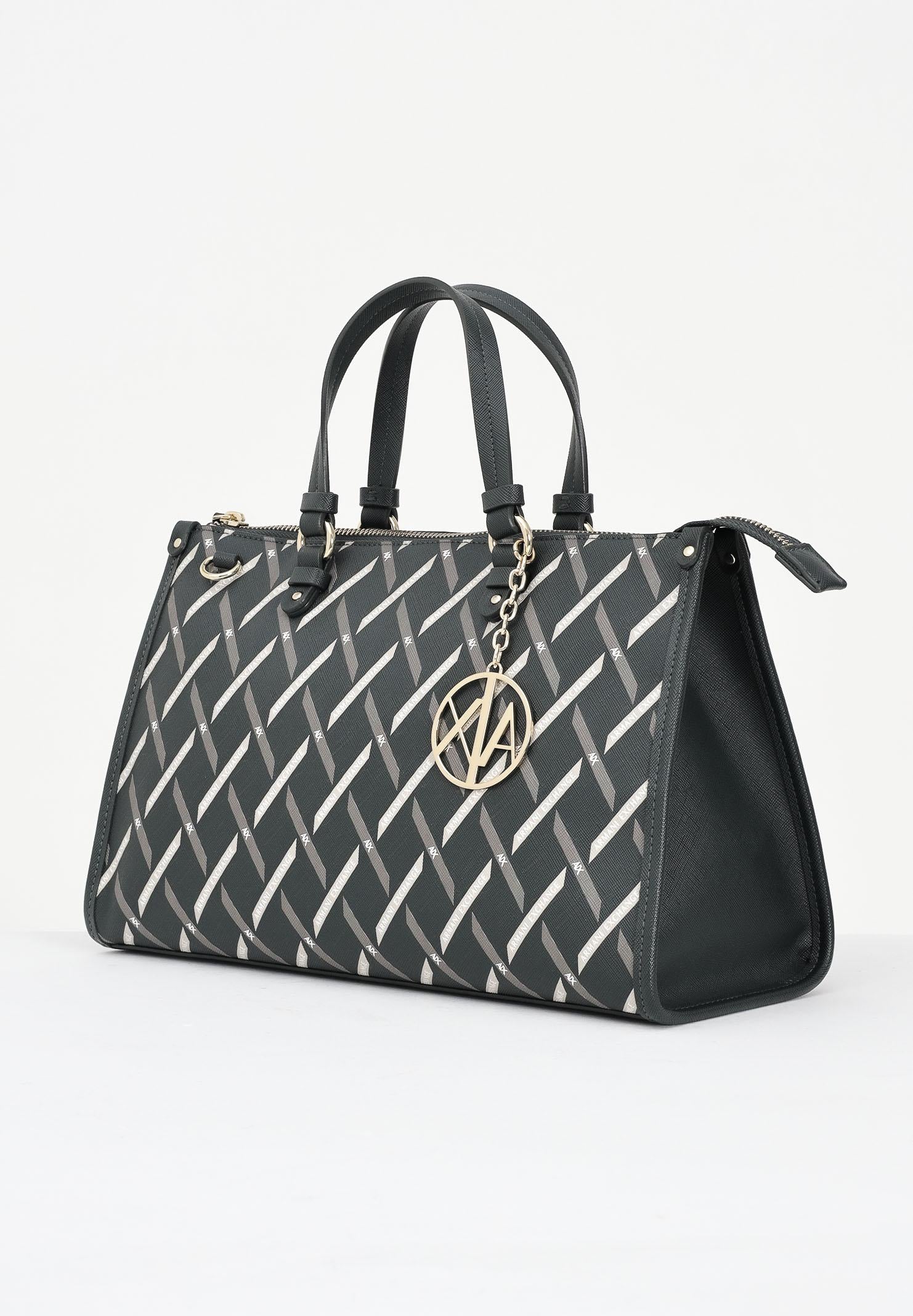 ARMANI EXCHANGE Borsa a mano verde da donna con motivo geometrico e charm con logo XW000400AF17155 M7021 ARMANI EXCHANGE 