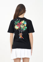BARROW T-shirt a manica corta nera per donna, ragazzi e bambini con stampa teddy sul retro S5BKJUTH072 110 BARROW 