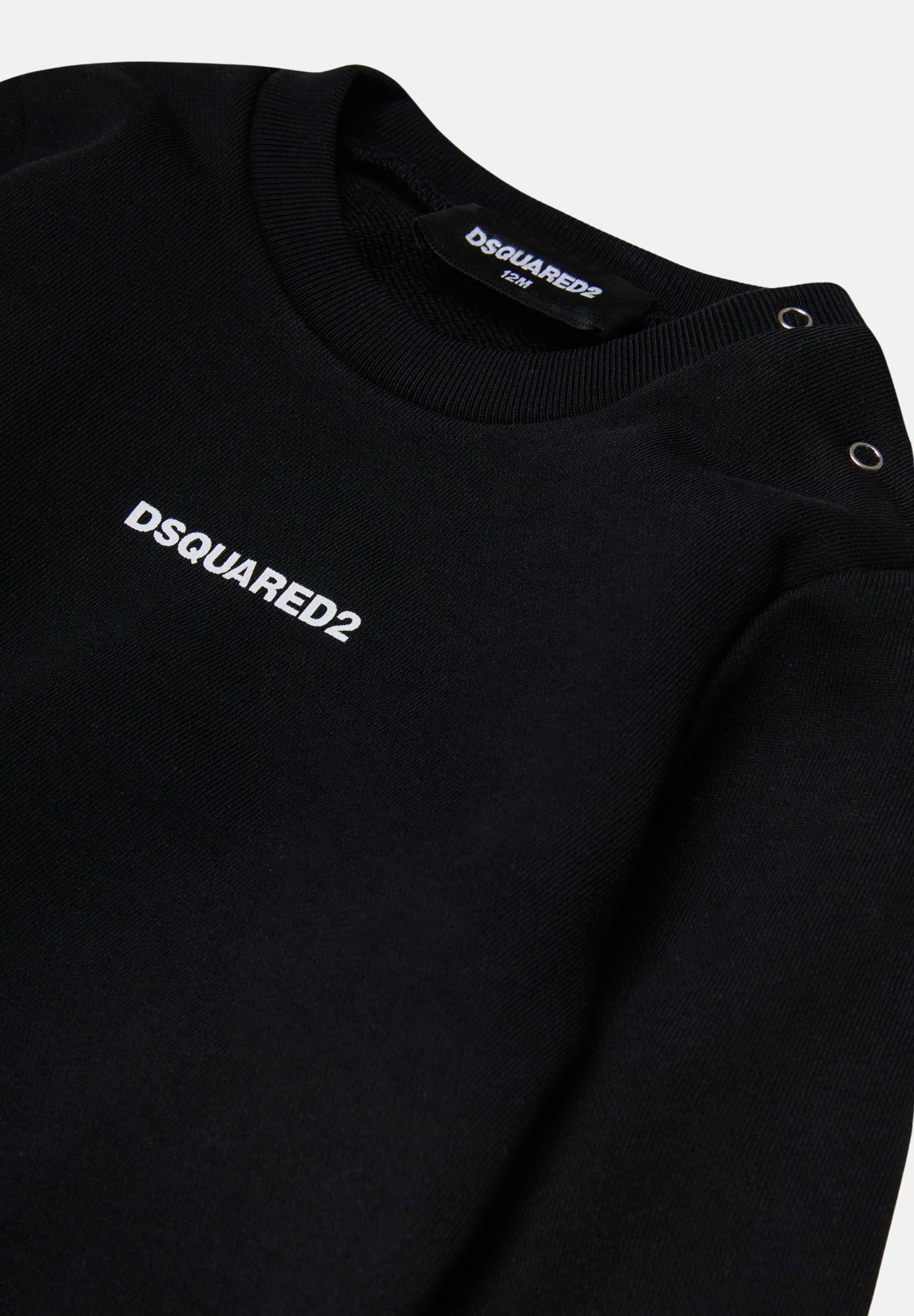 DSQAURED2 Tuta nera da neonato con logo DQ3146D0094 DQ900 DSQUARED2 