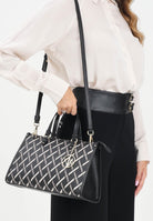 ARMANI EXCHANGE Borsa a mano nera da donna con motivo geometrico e charm con logo XW000400AF17155 MC043 ARMANI EXCHANGE 