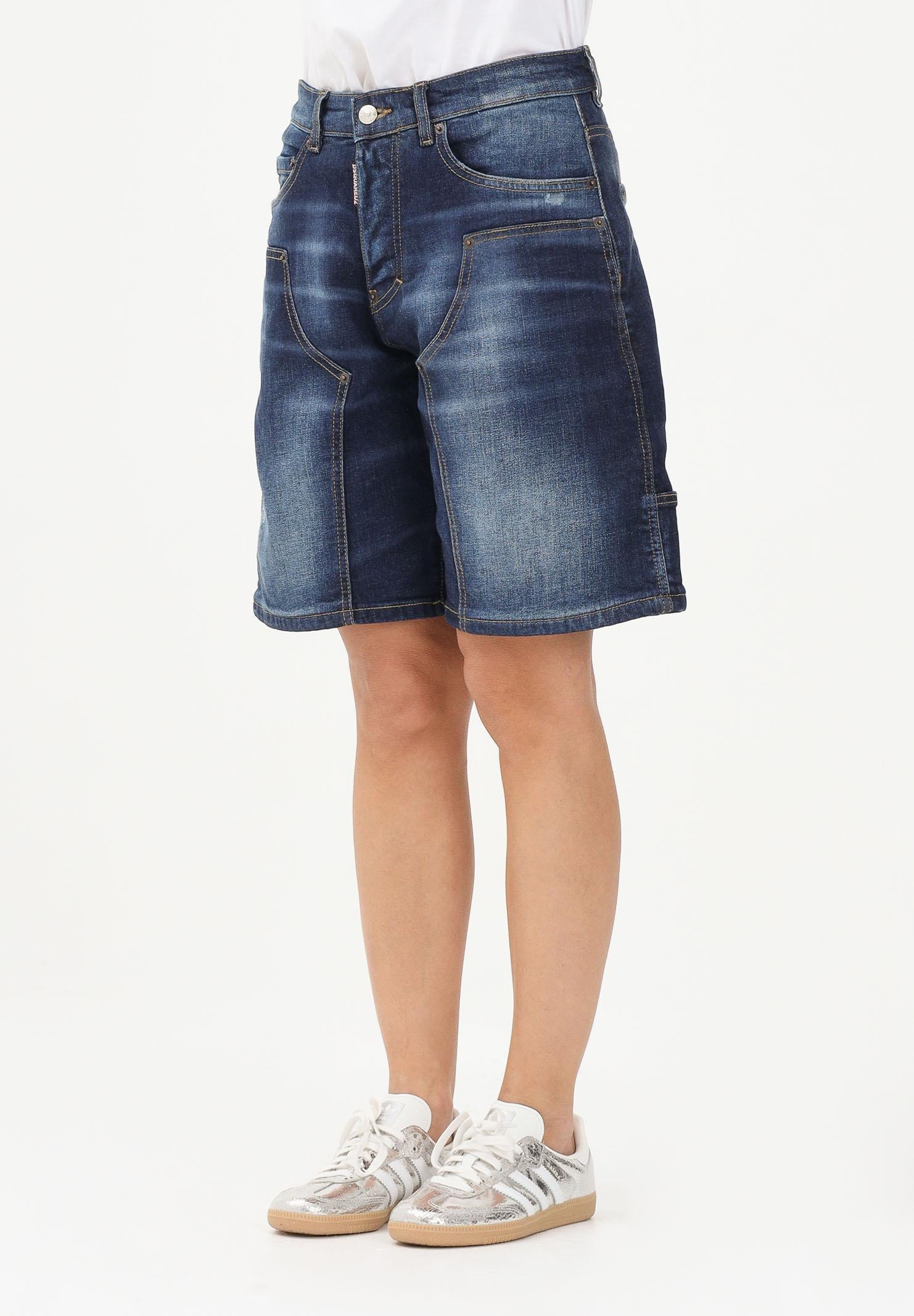 DSQUARED2 Shorts di jeans in denim blu scuro per donna, ragazzi e bambini DQ3212D0AFS DQ01 DSQUARED2 