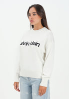 CALVIN KLEIN JEANS Maglioncino girocollo bianco da donna con logo LV047C311GYAS  CALVIN KLEIN JEANS 