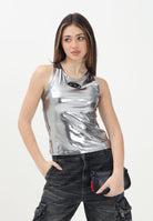 DIESEL Canotta Tlynys argento per donna, ragazze e bambine con logo Oval D J021780THAG K981C DIESEL 