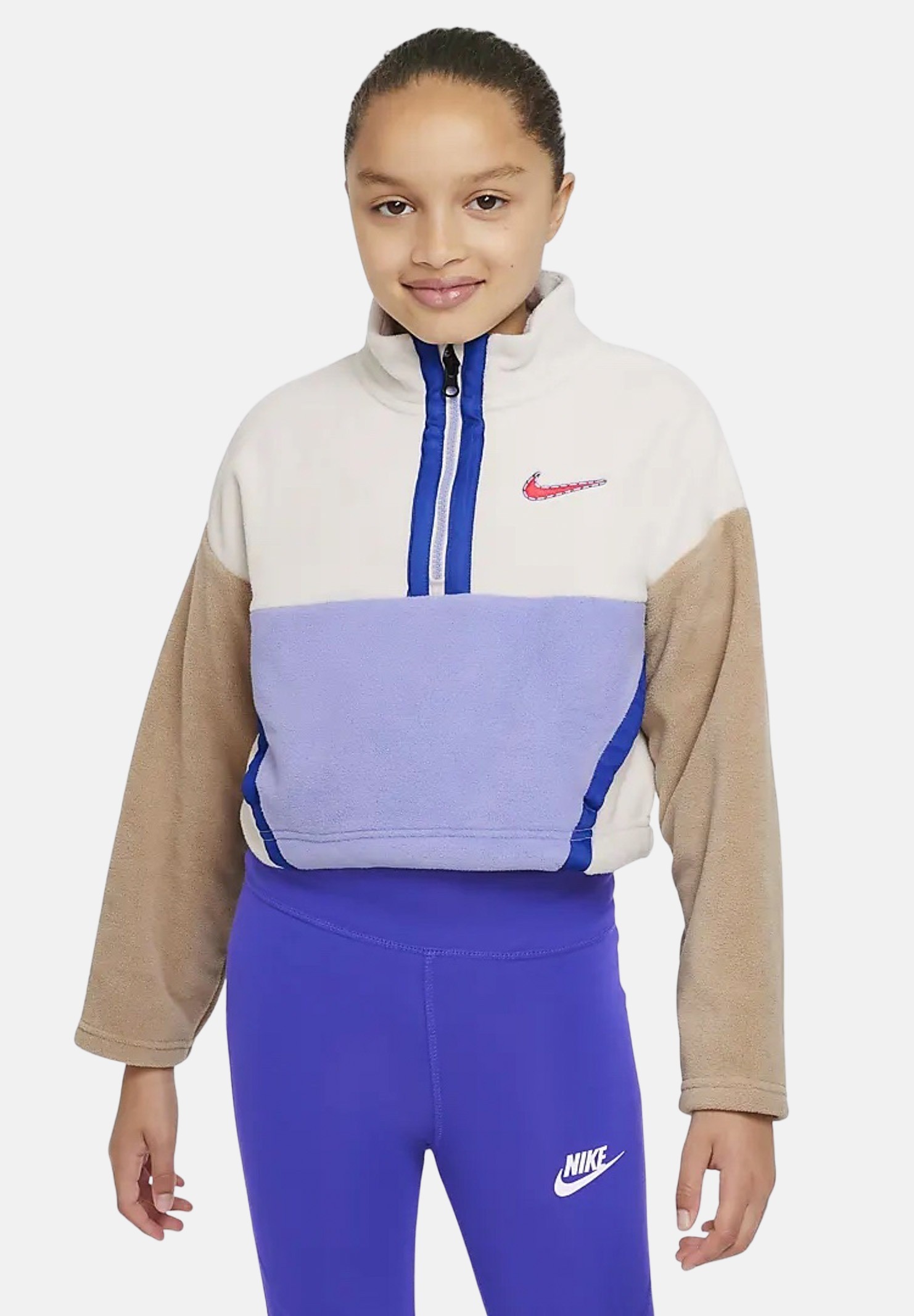 Sweatshirt with zip and swoosh for girls NIKE | DQ8940072