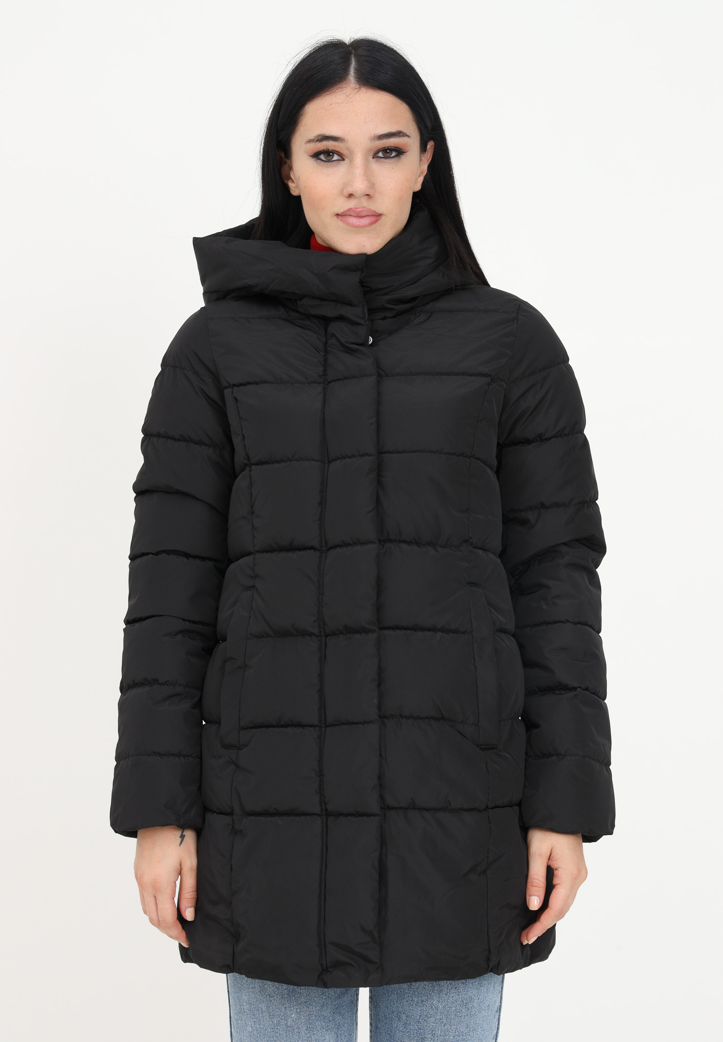 Long quilted down jacket ONLY | 15234957BLACK