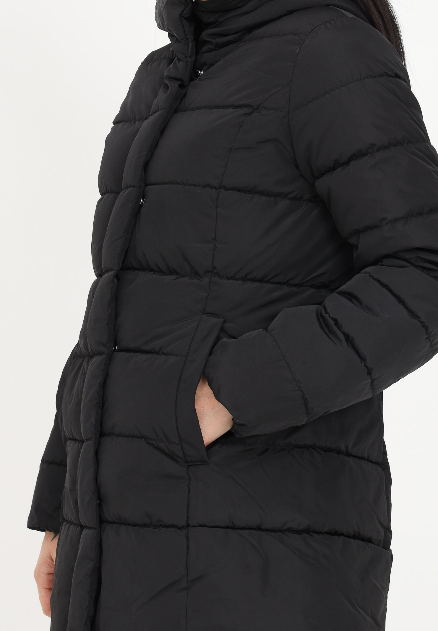 Long quilted down jacket ONLY | 15234957BLACK