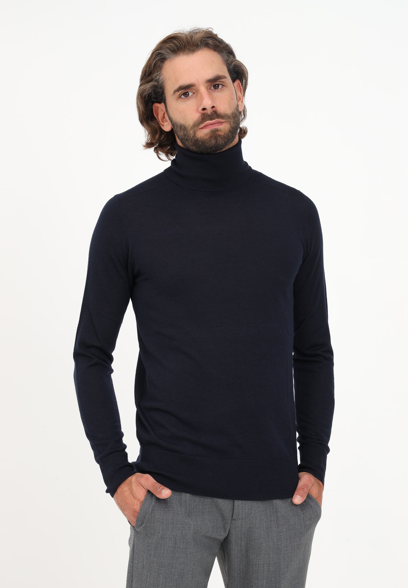 Blue high neck sweater PATRIZIA PEPE | 5K0102-K124C166