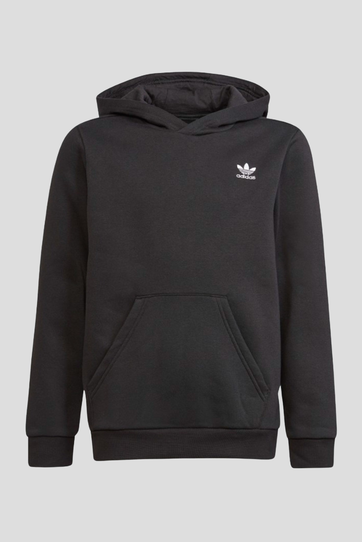 Black sweatshirt for boys and girls with hood and Clover embroidery ADIDAS ORIGINALS | H32352.