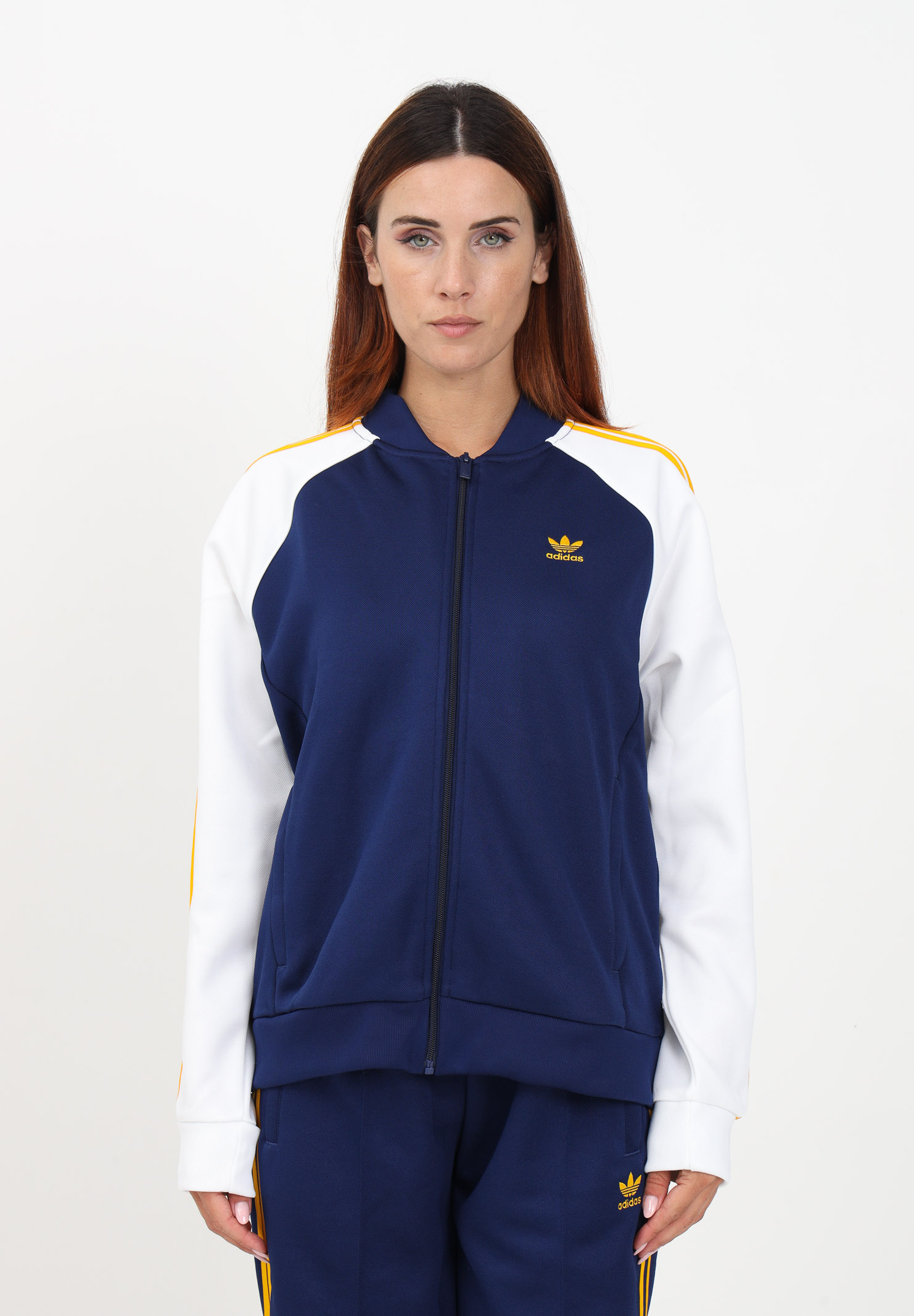 Blue zip sweatshirt for women ADIDAS ORIGINALS | IK0422.