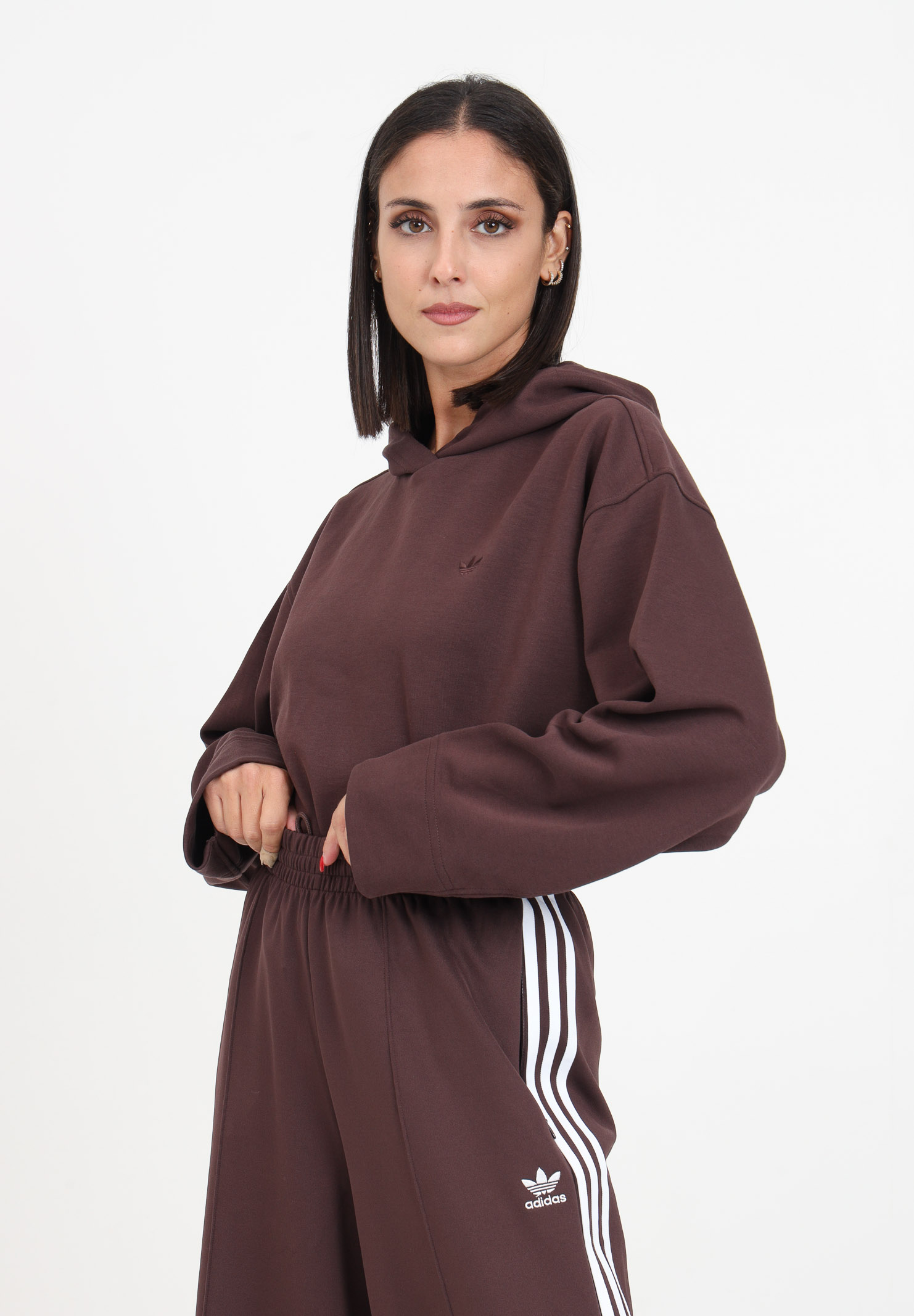 Brown hooded sweatshirt for women ADIDAS ORIGINALS | IK5805.