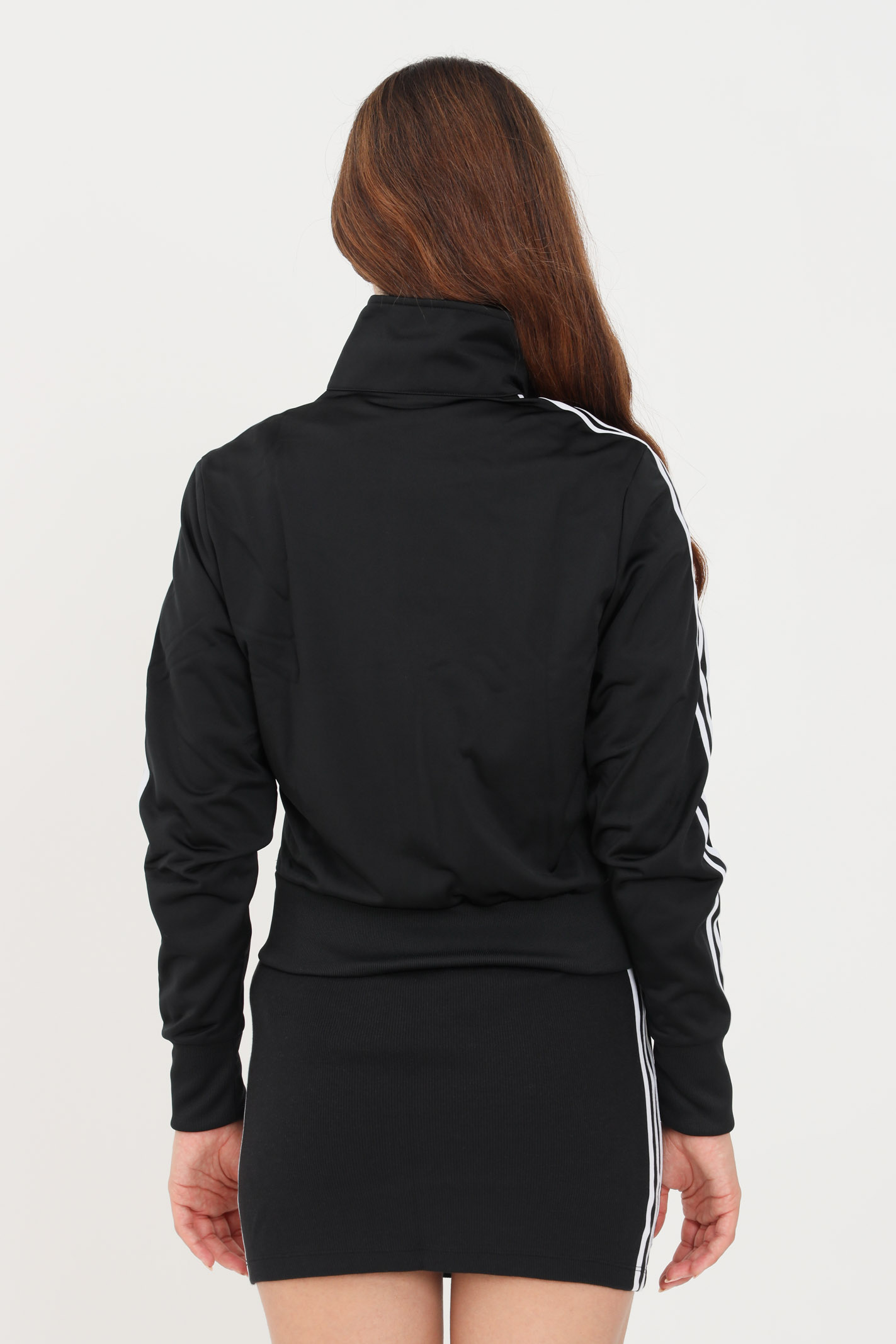 Black sweatshirt for women with full zip and side bands ADIDAS | GN2817.