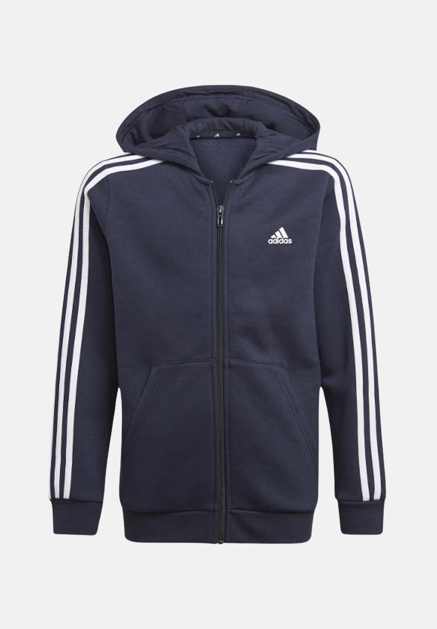 Essentials 3-Stripe blue zip sweatshirt for boys and girls ADIDAS ORIGINALS | GQ8902.