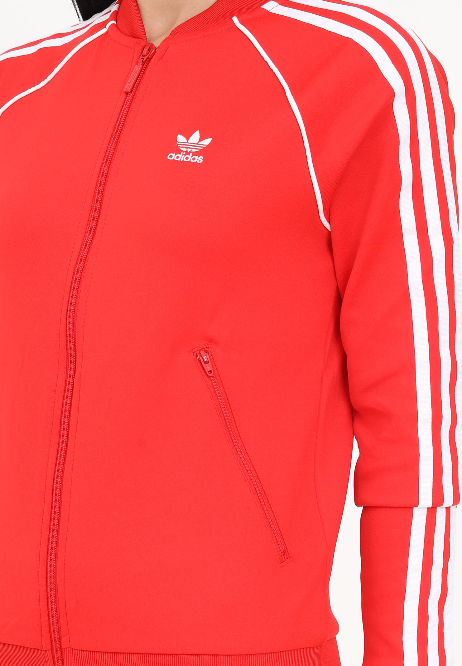 Women's red Track Jacket zipped sweatshirt ADIDAS | HE9562.