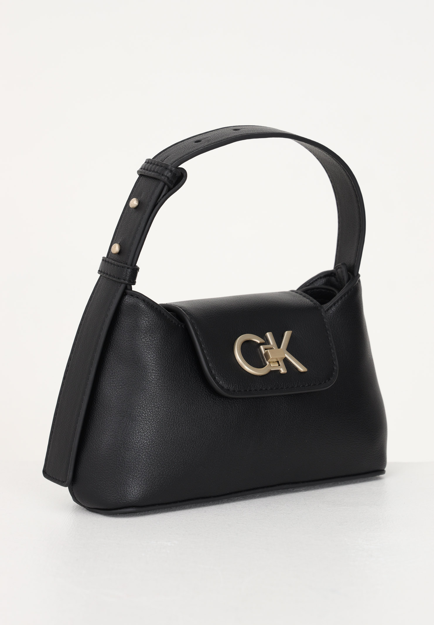 Women's black Re-Lock Crossbody W/Flap Sm shoulder bag - CALVIN KLEIN ...