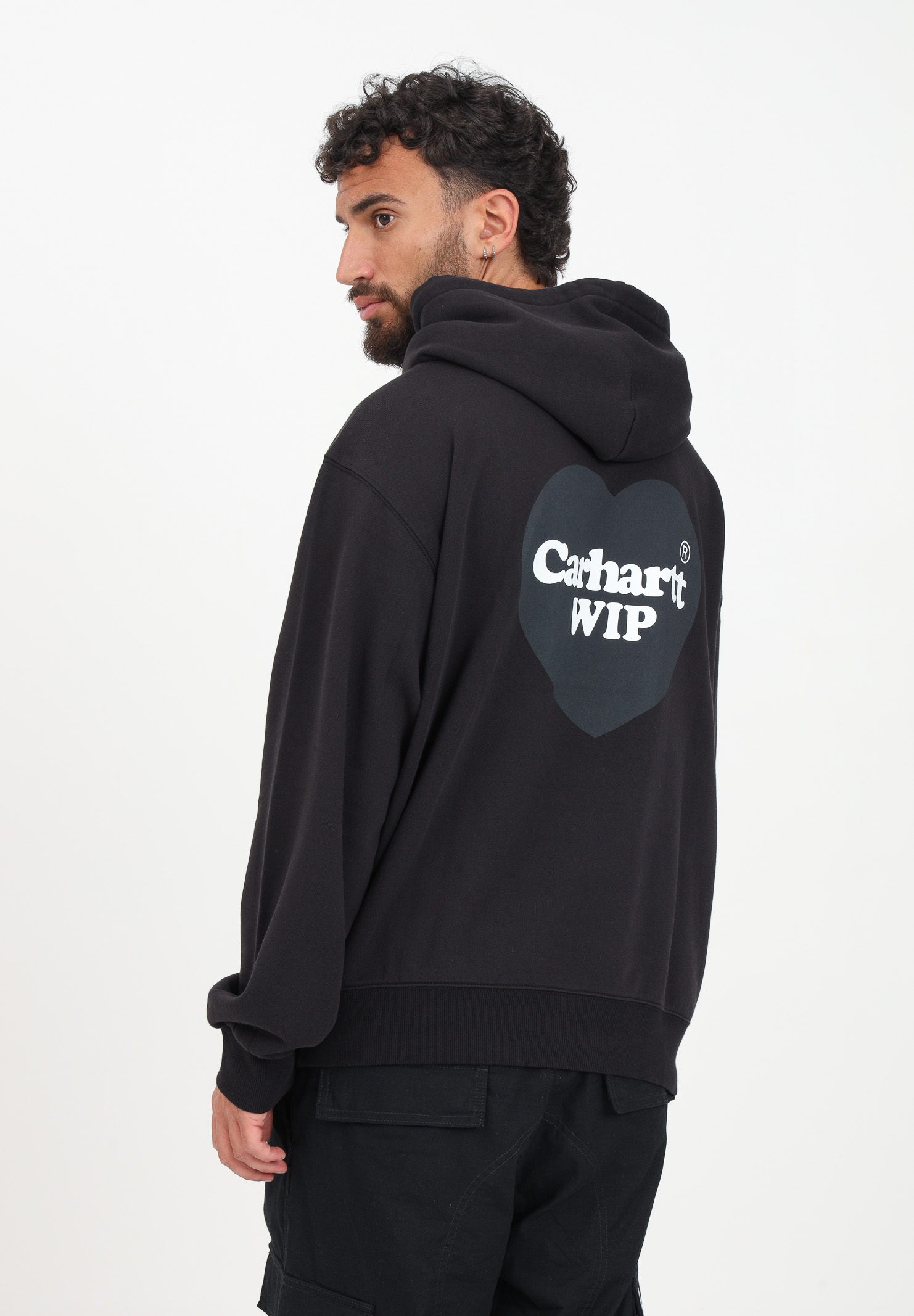 Heart Swet black hooded sweatshirt for men CARHARTT WIP | I03216889XX