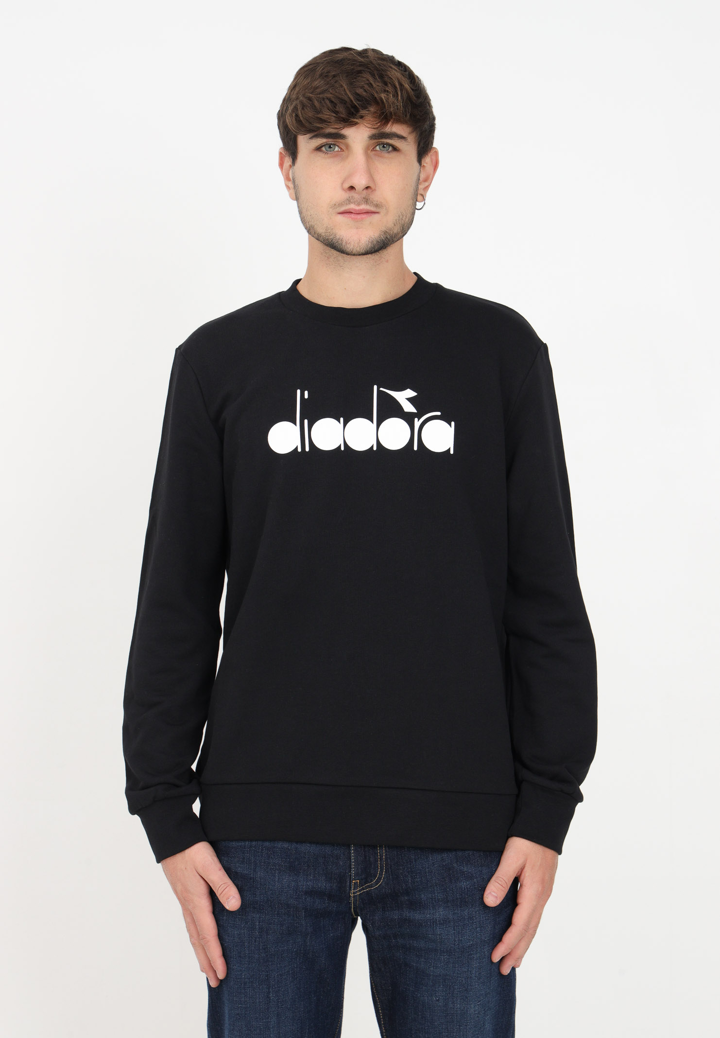 Black sweatshirt with men's logo DIADORA | 502.18066480013