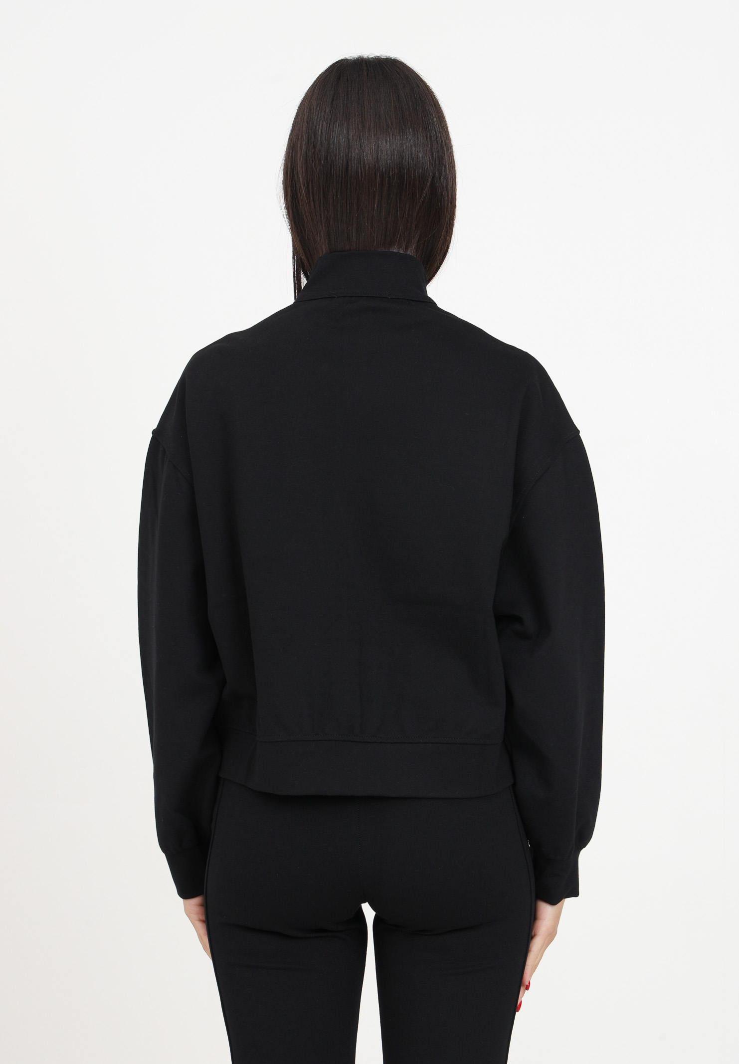 Felpa con zip colore nero in tessuto tecnico da donna HINNOMINATE | HNW1219NERO