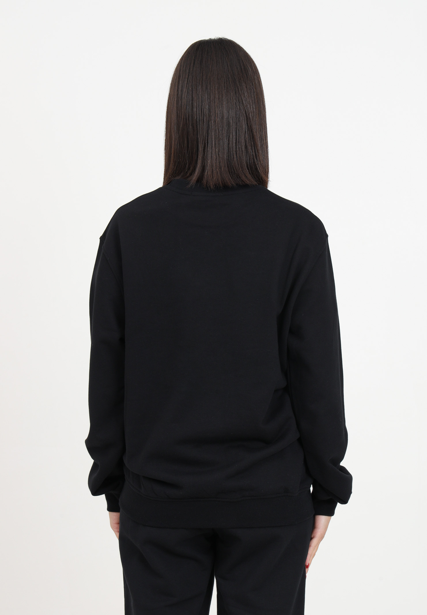 Black crew neck sweatshirt with women's logo HINNOMINATE | HNW902NERO