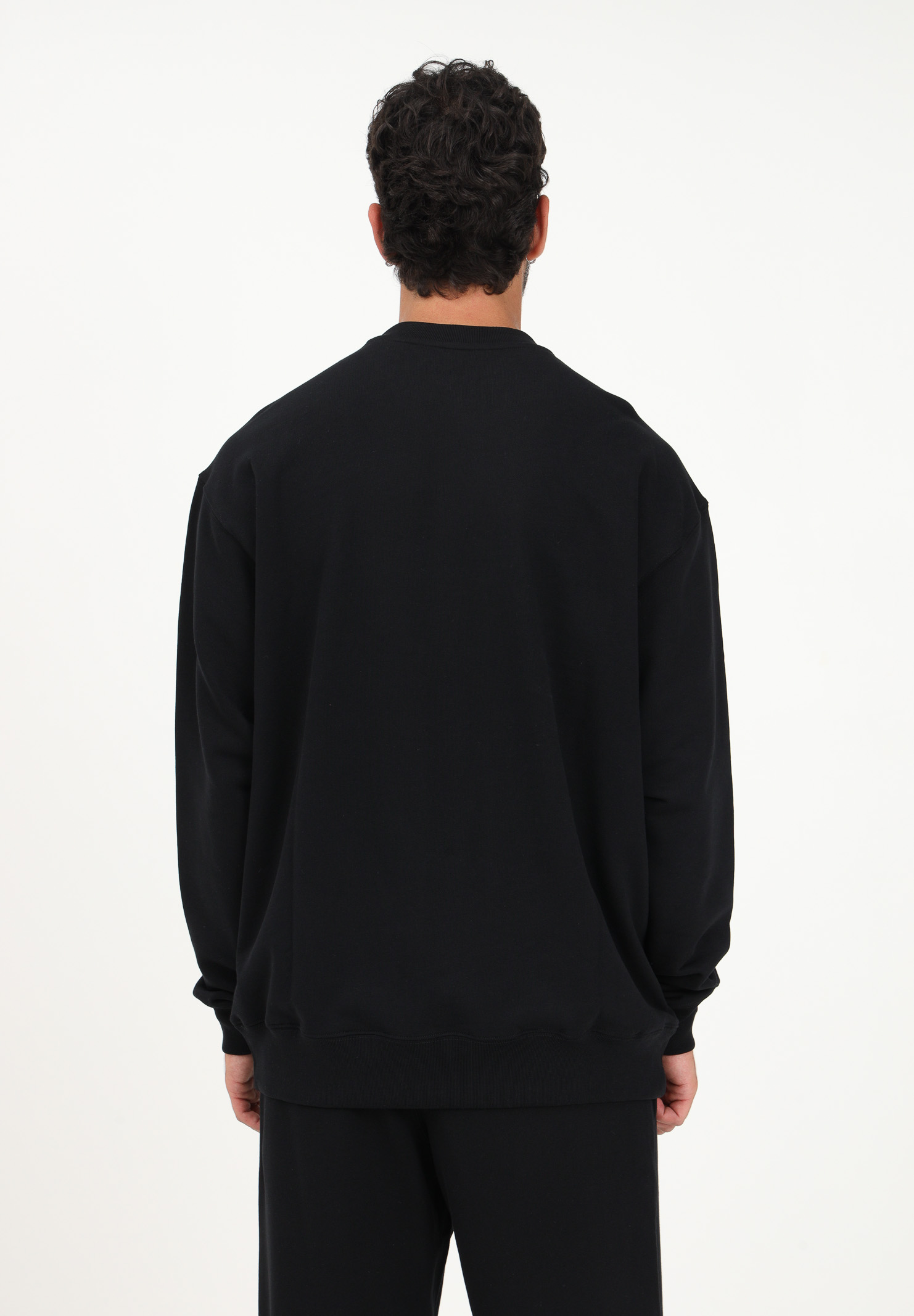 Black crewneck sweatshirt for men with logo and Moschino Teddy Bear print MOSCHINO | V171370281555