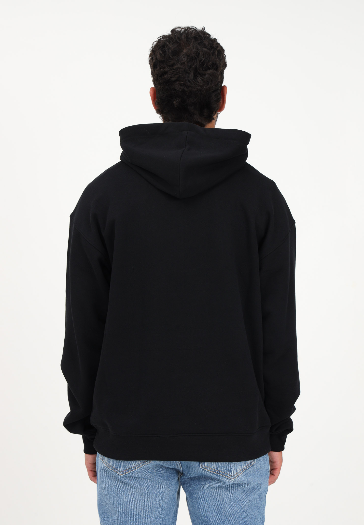 Black sweatshirt for men with hood and Moschino Teddy Bear print MOSCHINO | V171752281555
