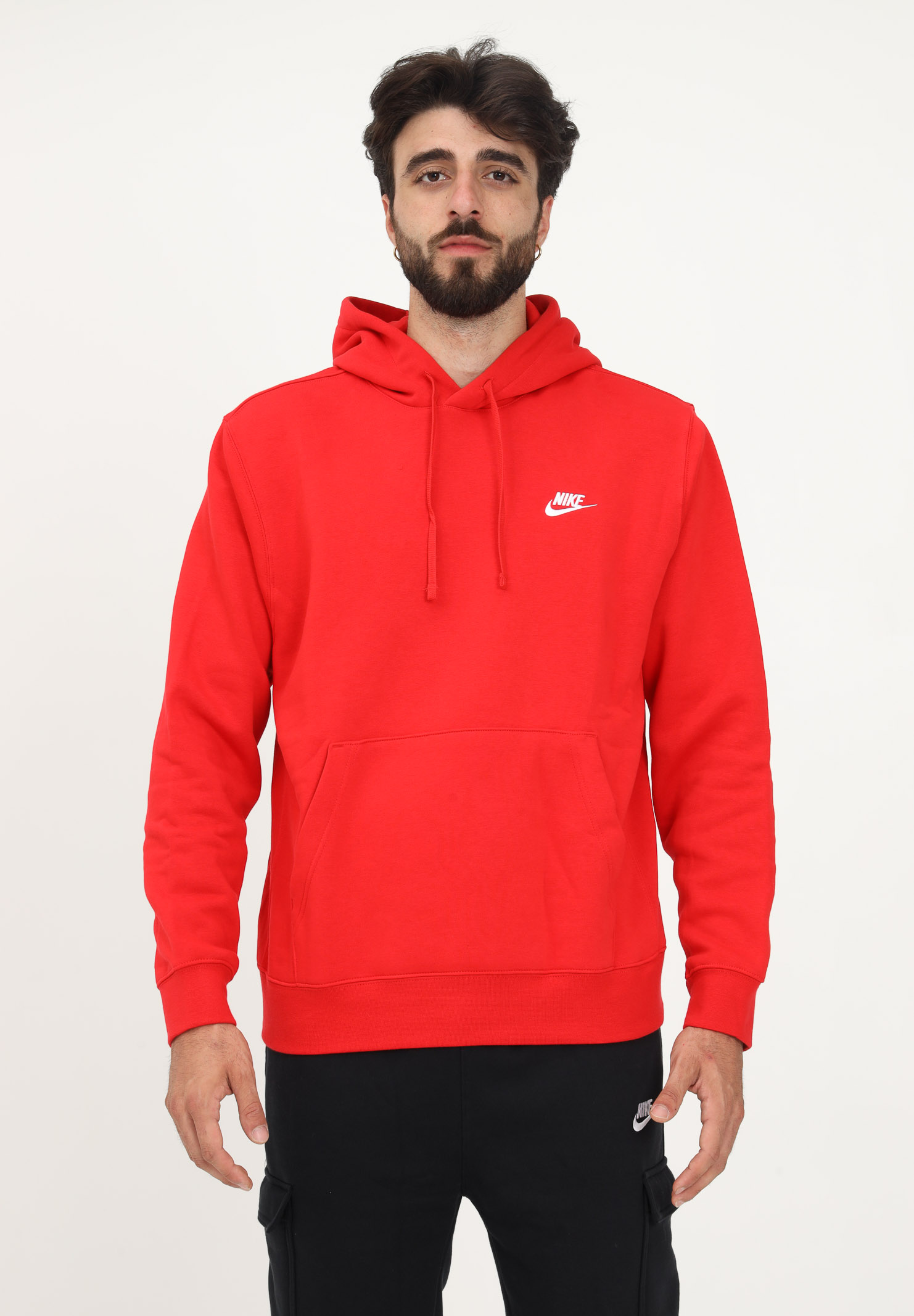 Felpa con cappuccio Nike Sportswear Club Fleece rossa per uomo e donna NIKE | BV2654657