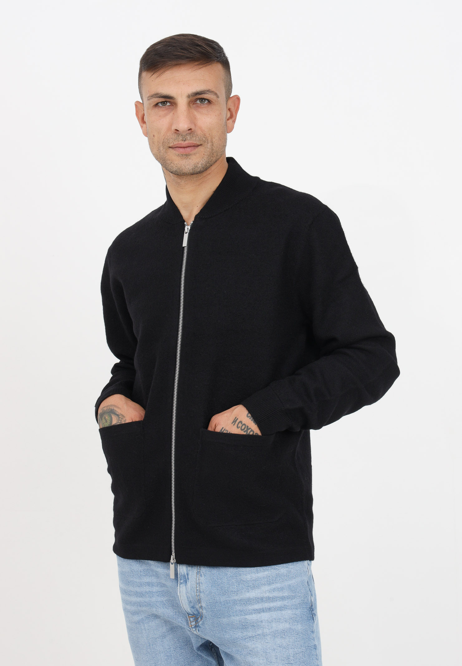 SELECTED/HOMME  PULLOVER in lana merino nero. SELECTED HOMME | 16091854BLACK