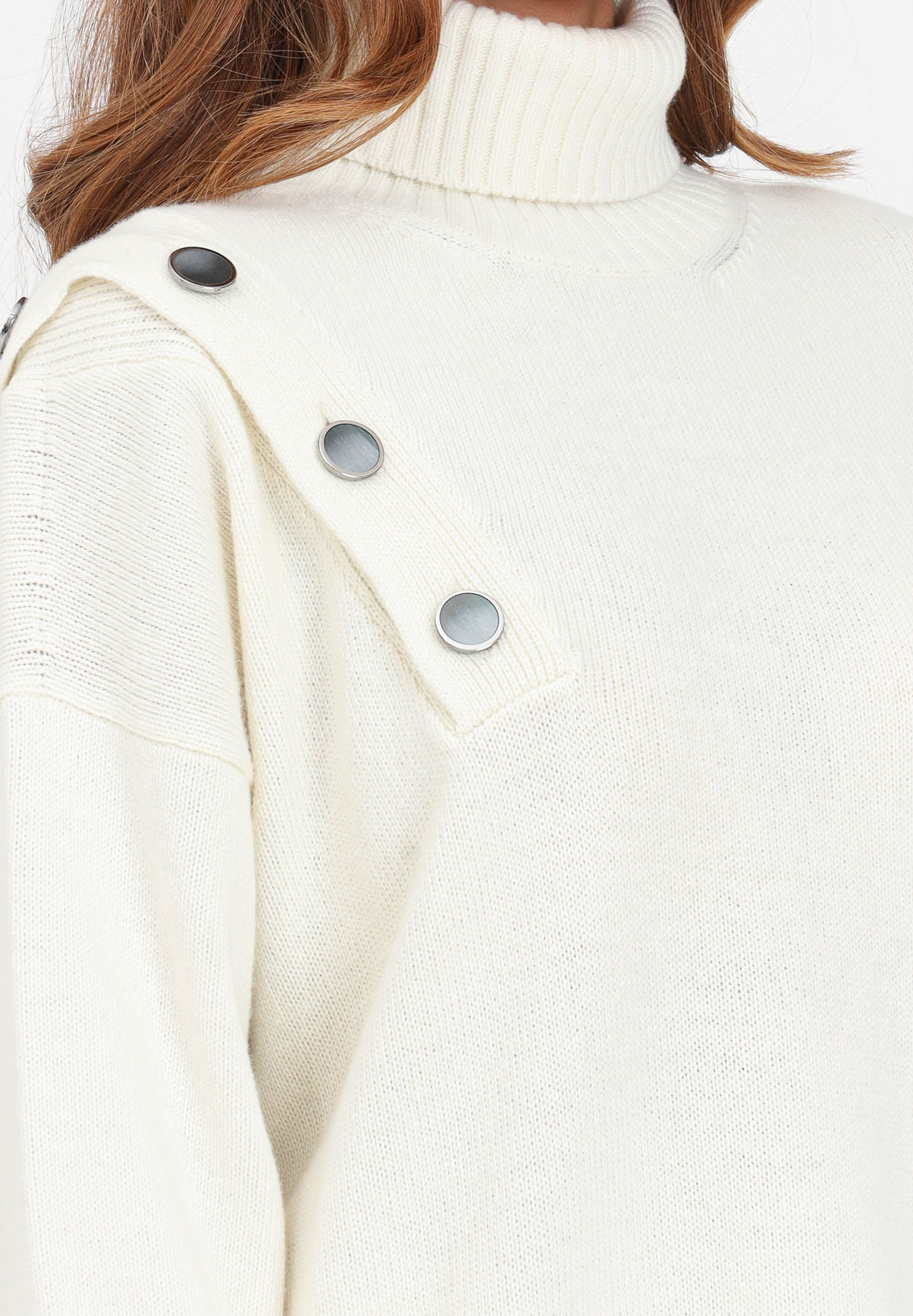 Maglione con dettaglio bottoni bianca da donna SIMONA CORSELLINI | A23CPMGO03-01-C03300080653