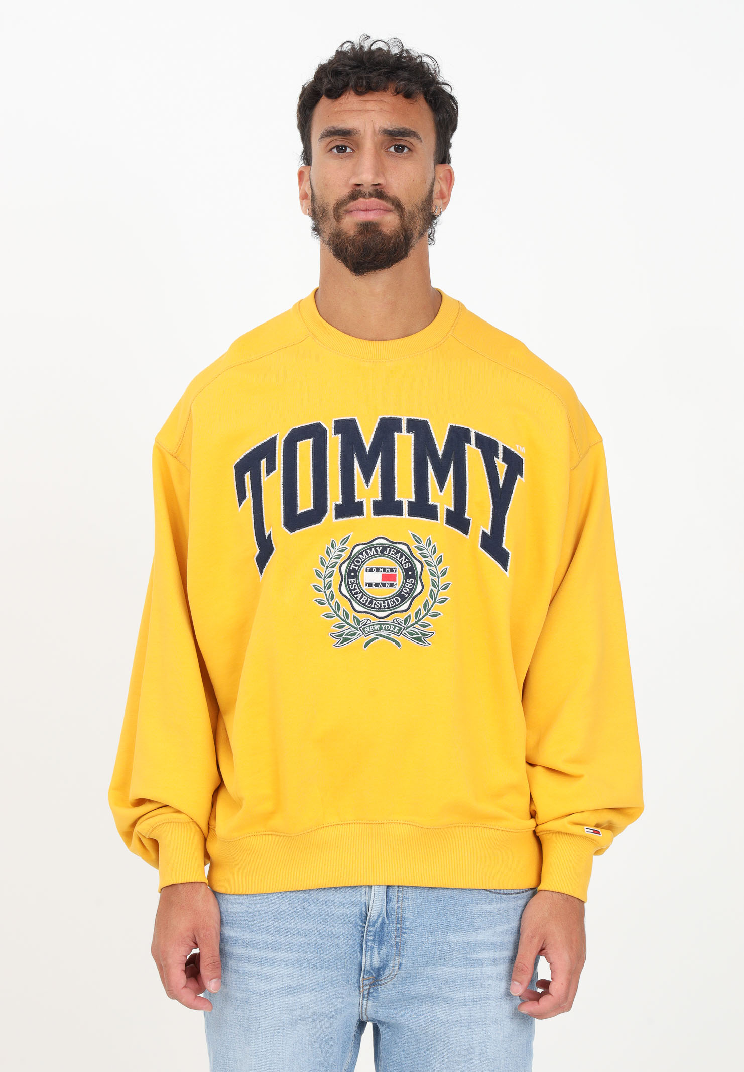 Men's yellow college crewneck sweatshirt TOMMY JEANS | DM0DM16804KEMKEM