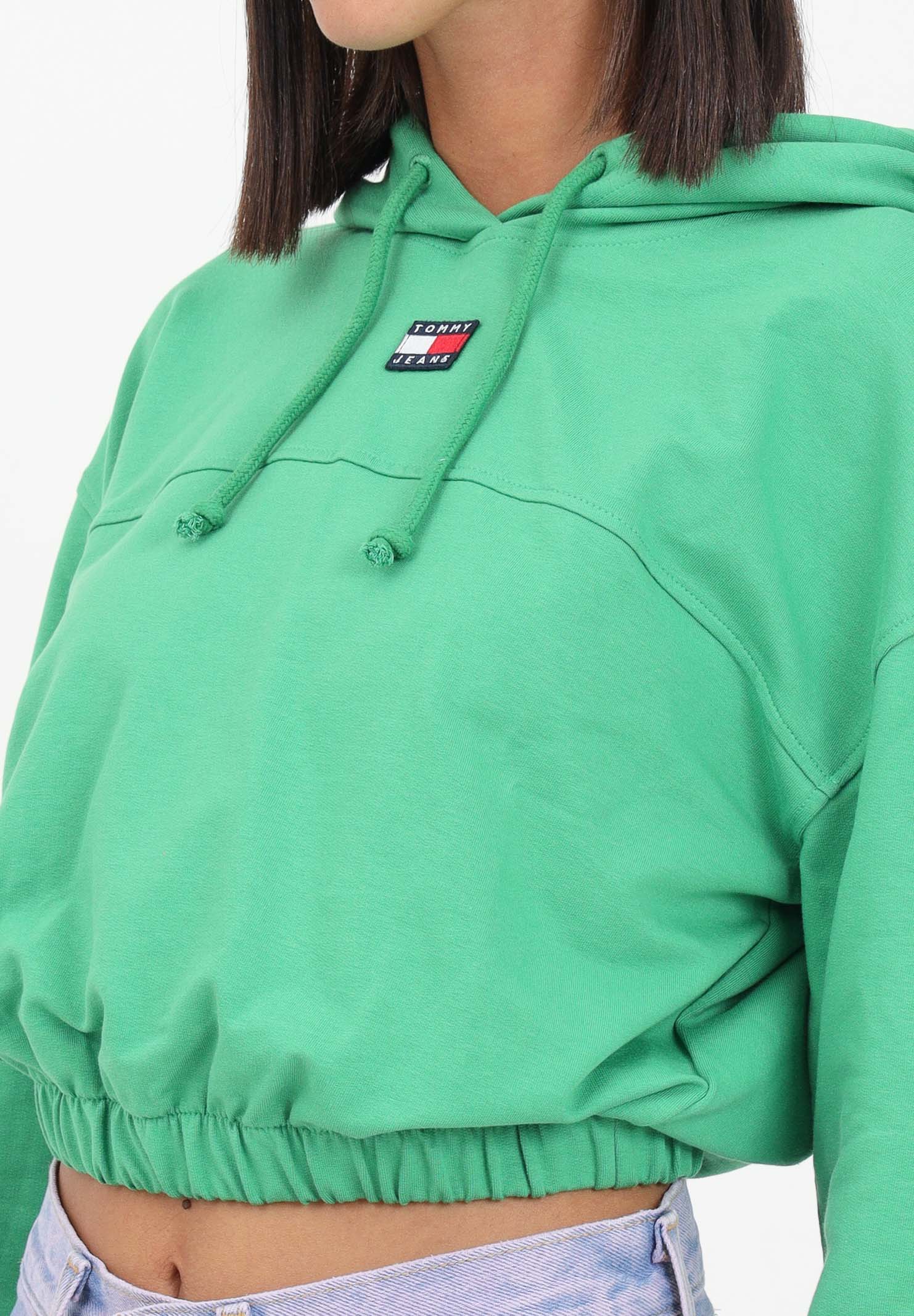 Women's green hooded crop sweatshirt TOMMY JEANS | DW0DW16135LY3LY3