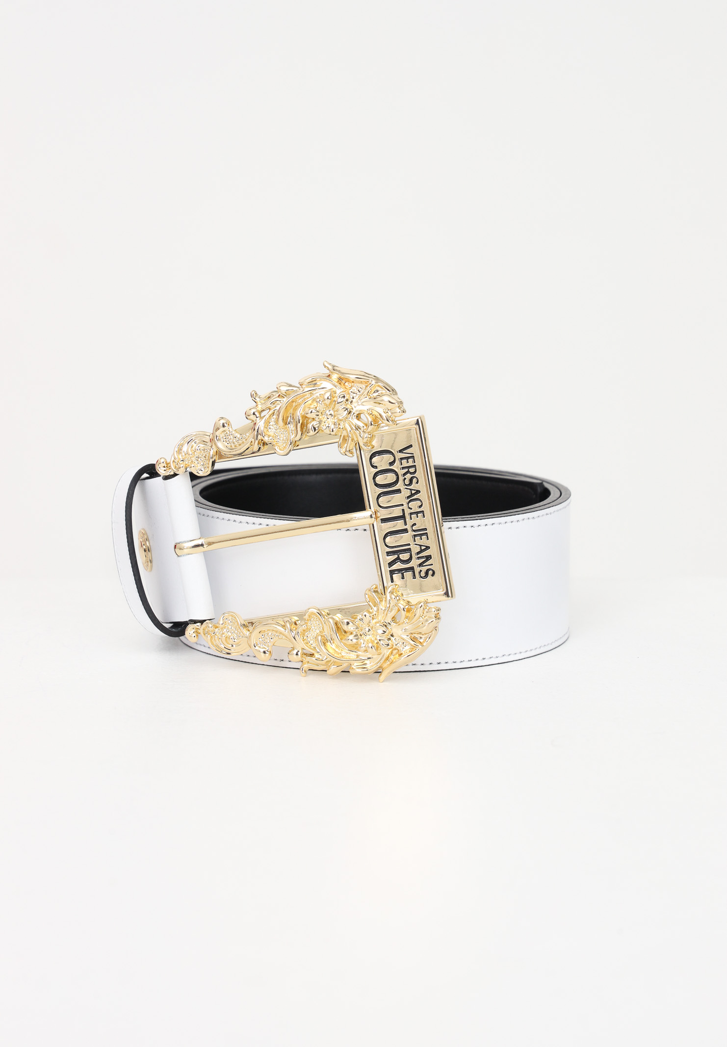 Versace Jeans COUTURE White belt for women with Baroque buckle