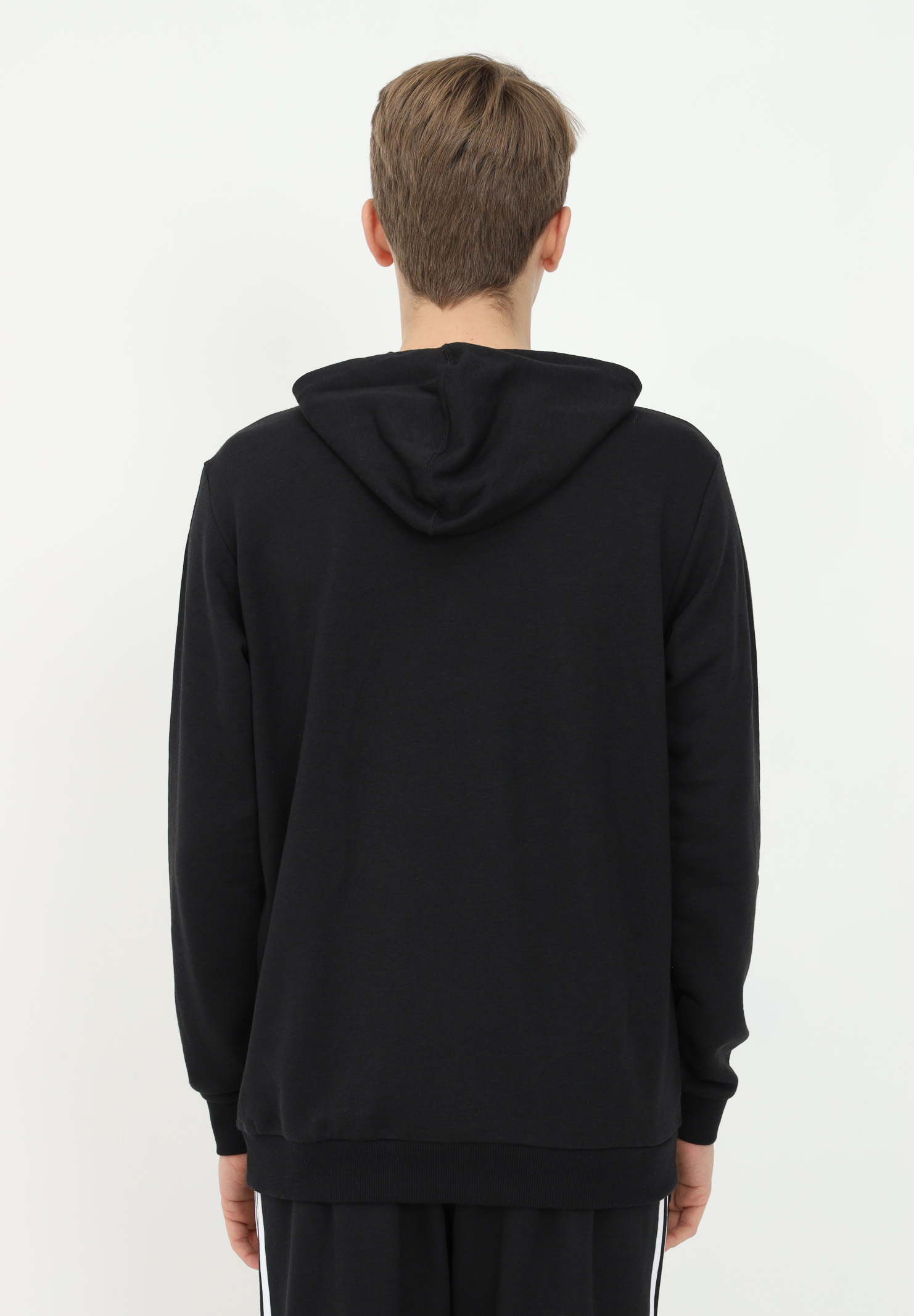 Essentials big logo black hoodie for men ADIDAS | GK9540.